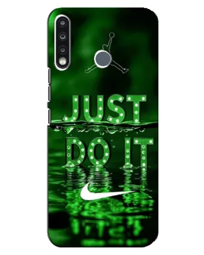 Чехол для TECNO Camon 12 CC7 с картинкой «Зеленый неоновый Nike»