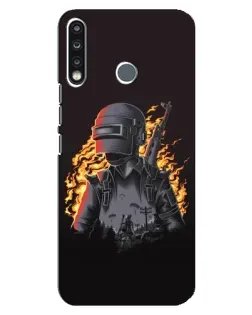 Чехол для TECNO Camon 12 CC7 с картинкой «PUBG — огненный силуэт»