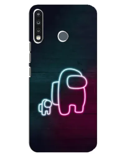 Чохол для TECNO Camon 12 CC7 з картинкою «Among Us неон-арт»