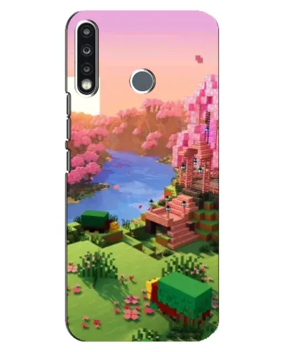 Чехол для TECNO Camon 12 CC7 с картинкой «Розовое дерево Minecraft»