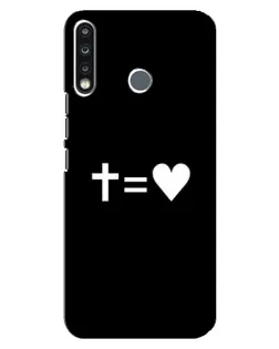 Чехол для TECNO Camon 12 CC7 с картинкой «Крест и Сердце»