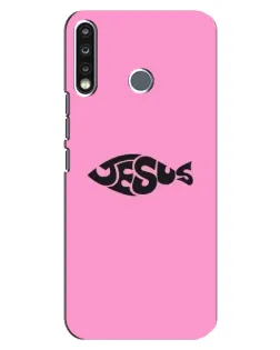 Чехол для TECNO Camon 12 CC7 с картинкой «Розовый символ  Jesus»
