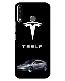 Чехол для TECNO Camon 12 CC7 с картинкой «Tesla Model Y»