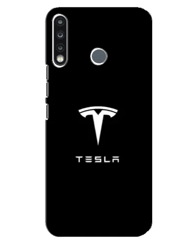 Чехол для TECNO Camon 12 CC7 с картинкой «Tesla White Logo»