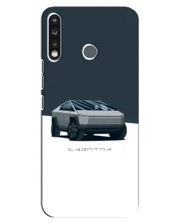 Чехол для TECNO Camon 12 CC7 с картинкой «Серебристый Cybertruck Tesla»