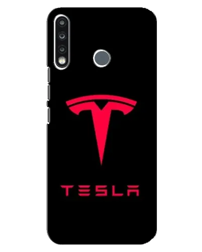 Чехол для TECNO Camon 12 CC7 с картинкой «Tesla Red Logo»