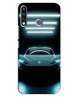 Чехол для TECNO Camon 12 CC7 с картинкой «Tesla в неоне»