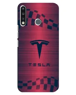 Чехол для TECNO Camon 12 CC7 с картинкой «Тесла красный карбон»