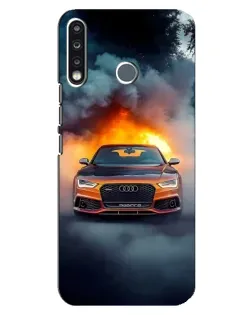 Чехол для TECNO Camon 12 CC7 с картинкой «Audi в огненном дыму»