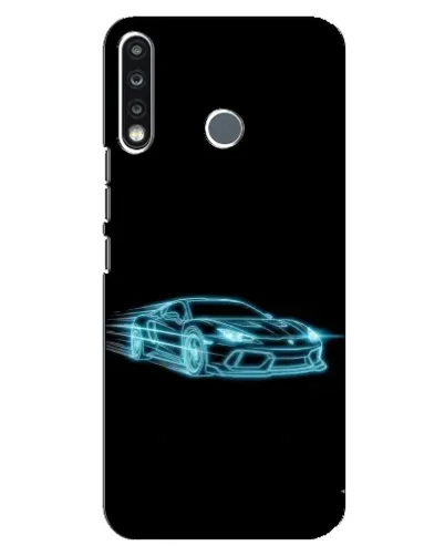 Чехол для TECNO Camon 12 CC7 с картинкой «Неоновый контур Lamborghini»