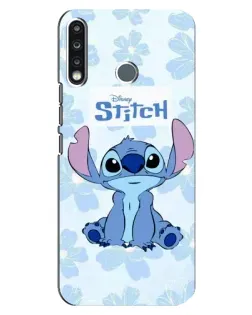 Чехол для TECNO Camon 12 CC7 с картинкой «Stitch среди цветов»