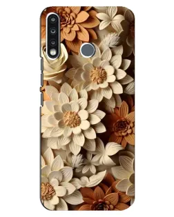 Чохол для TECNO Camon 12 CC7 з картинкою «Бежевий флористичний декор» Чохол для TECNO Camon 12 CC7 з картинкою «Бежевий флористичний декор»