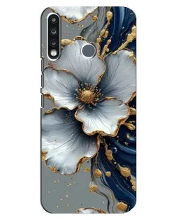 Чохол для TECNO Camon 12 CC7 з картинкою «Біла квітка та золотий флюїд» Чохол для TECNO Camon 12 CC7 з картинкою «Біла квітка та золотий флюїд»