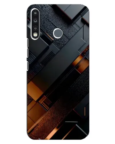 Чехол для TECNO Camon 12 CC7 с картинкой «Черные геометрические блоки» Чехол для TECNO Camon 12 CC7 с картинкой «Черные геометрические блоки»