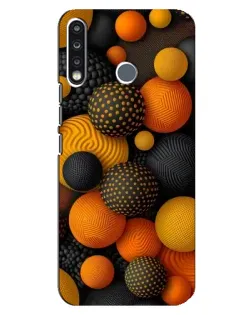 Чехол для TECNO Camon 12 CC7 с картинкой «Объемные оранжевые сферы»