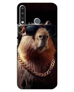 Чехол для TECNO Camon 12 CC7 с картинкой «Капибара золотая цепь»