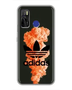 Чехол для TECNO Camon 15 Air с картинкой «Оранжевый дым Adidas»