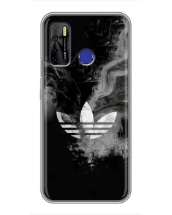 Чехол для TECNO Camon 15 Air с картинкой «Абстрактный дым Adidas»