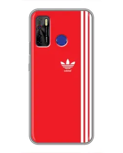 Чехол для TECNO Camon 15 Air с картинкой «Красный минимализм Adidas»