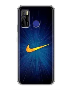 Чехол для TECNO Camon 15 Air с картинкой «Синий пульс Nike»