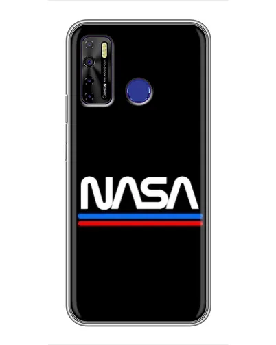 Чохол для TECNO Camon 15 Air з картинкою «NASA — класика Red Blue»