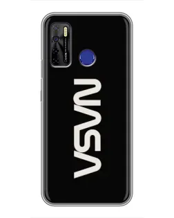 Чохол для TECNO Camon 15 Air з картинкою «NASA — вертикальний логотип»