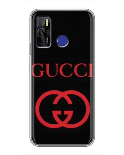 Чехол для TECNO Camon 15 Air с картинкой «Gucci — красный логотип»