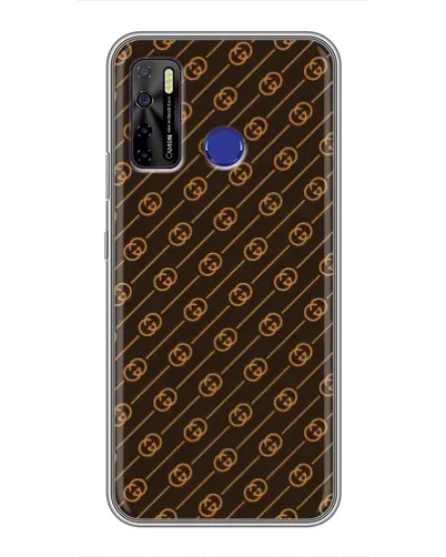 Чехол для TECNO Camon 15 Air с картинкой «Gucci — золотые диагонали»
