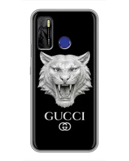 Чехол для TECNO Camon 15 Air с картинкой «Gucci — серебряный лев» Чехол для TECNO Camon 15 Air с картинкой «Gucci — серебряный лев»
