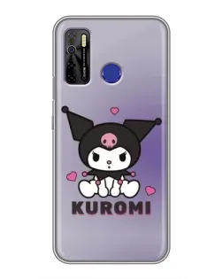 Чехол для TECNO Camon 15 Air с картинкой «Kuromi — фиолетовый арт»