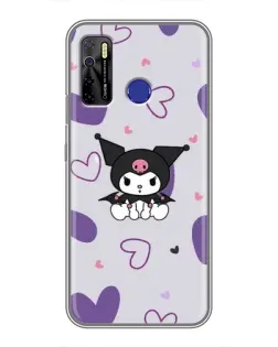 Чехол для TECNO Camon 15 Air с картинкой «Kuromi и лавандовые сердца»