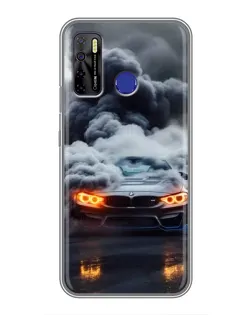 Чехол для TECNO Camon 15 Air с картинкой «BMW в дыму»