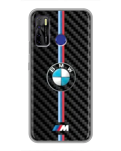 Чехол для TECNO Camon 15 Air с картинкой «Эмблема BMW и карбон»