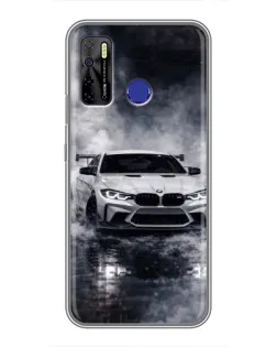 Чехол для TECNO Camon 15 Air с картинкой «BMW сквозь туман»