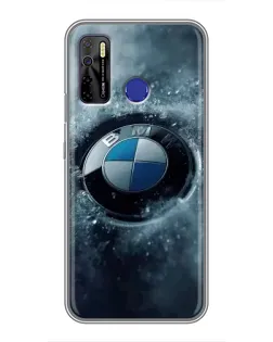 Чехол для TECNO Camon 15 Air с картинкой «Логотип BMW — лед»