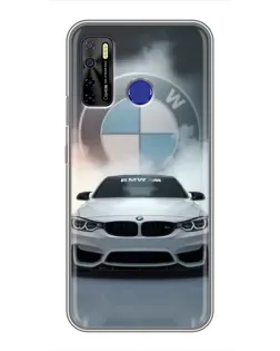 Чехол для TECNO Camon 15 Air с картинкой «BMW в белом дыму»