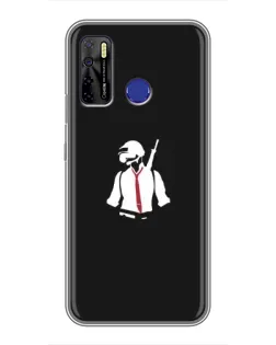 Чехол для TECNO Camon 15 Air с картинкой «PUBG — силуэт воина»