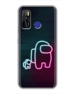 Чохол для TECNO Camon 15 Air з картинкою «Among Us неон-арт»