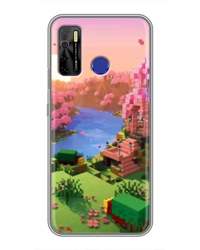 Чохол для TECNO Camon 15 Air з картинкою «Рожеве дерево Minecraft»