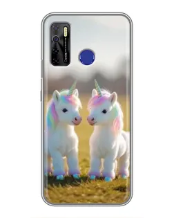 Чехол для TECNO Camon 15 Air с картинкой «Пара единорогов»