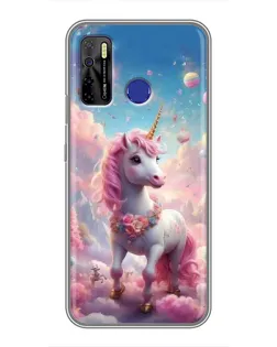 Чехол для TECNO Camon 15 Air с картинкой «Единорог среди облаков»