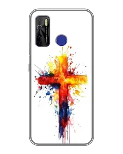 Чохол для TECNO Camon 15 Air з картинкою «Акварельний хрест»
