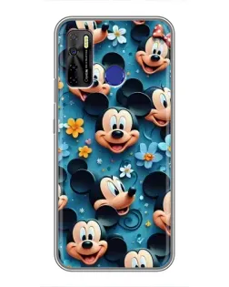 Чехол для TECNO Camon 15 Air с картинкой «Паттерн Микки и Минни»
