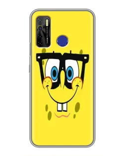 Чохол для TECNO Camon 15 Air з картинкою «Мінімалістичний Спанч Боб»
