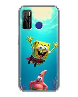 Чохол для TECNO Camon 15 Air з картинкою «Спанч Боб під водою»