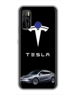 Чехол для TECNO Camon 15 Air с картинкой «Tesla Model Y»