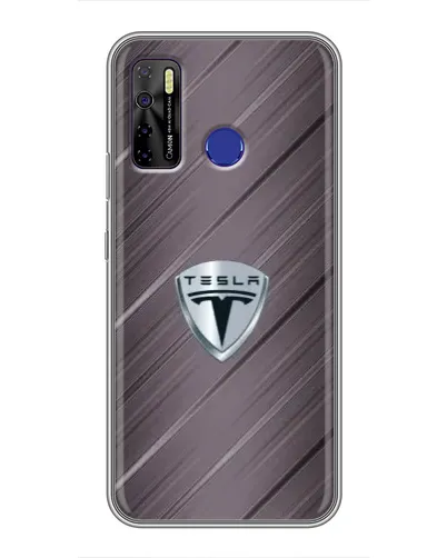 Чехол для TECNO Camon 15 Air с картинкой «Металлическая текстура Tesla»