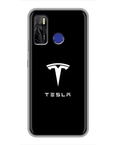 Чехол для TECNO Camon 15 Air с картинкой «Tesla White Logo»