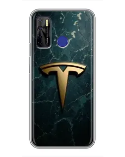 Чехол для TECNO Camon 15 Air с картинкой «Мраморная Tesla Gold»