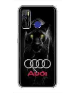 Чехол для TECNO Camon 15 Air с картинкой «Пантера и Audi»